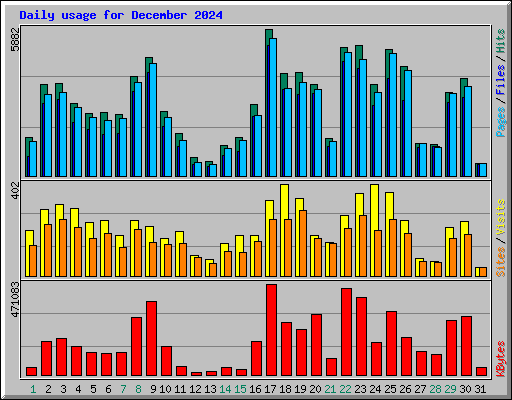 Daily usage for December 2024