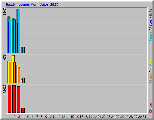 Daily usage for July 2025