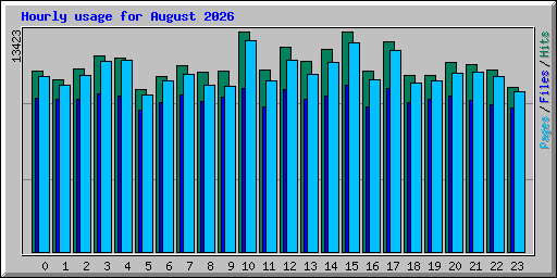Hourly usage for August 2026